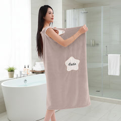 HOUSSE Wearable Spa Bath Towel for Women | Soft, Cozy Wrap with Snap Closure | 110 x 140 cms