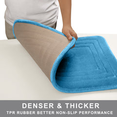 HOUSSE Premium Soft Microfiber Bath Mat with Cushioned Border Design