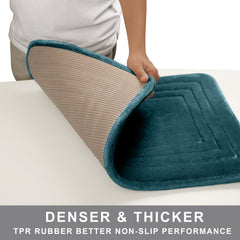 HOUSSE Premium Soft Microfiber Bath Mat with Cushioned Border Design