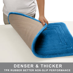 HOUSSE Premium Soft Microfiber Bath Mat with Cushioned Border Design