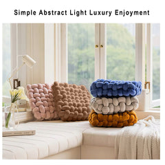 HOUSSE Chunky Knit Cushion | Soft Plush Woven Throw Pillow for Sofa & Bed