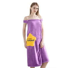 HOUSSE Wearable Spa Bath Towel for Women | Soft, Cozy Wrap with Snap Closure | 110 x 140 cms