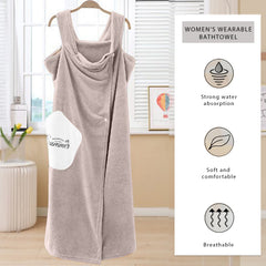 HOUSSE Wearable Spa Bath Towel for Women | Soft, Cozy Wrap with Snap Closure | 110 x 140 cms
