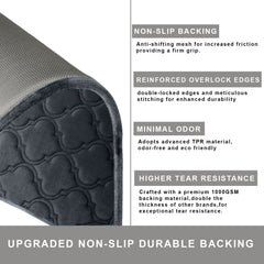 HOUSSE Microfiber Pure Comfort 300 GSM Flannel +15MM Memory Form +3D Striped Mesh Bath Mats, Non-Slip, Quick Absorbent, 40 x 60 cm Rugs,Floor Mats | Versatile Usage. (Set of 2)