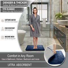 HOUSSE Anti Skid Ultra Absorbent Fluffy High Pile Plush Bathmat