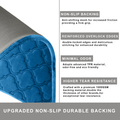 HOUSSE Microfiber Pure Comfort 300 GSM Flannel +15MM Memory Form +3D Striped Mesh Bath Mats, Non-Slip, Quick Absorbent, 40 x 60 cm Rugs,Floor Mats | Versatile Usage. (Set of 2)