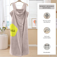 HOUSSE Wearable Spa Bath Towel for Women | Soft, Cozy Wrap with Snap Closure | 110 x 140 cms