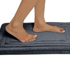 HOUSSE Premium Soft Microfiber Bath Mat with Cushioned Border Design