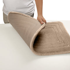 HOUSSE Premium Soft Microfiber Bath Mat with Cushioned Border Design