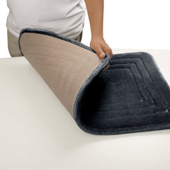 HOUSSE Premium Soft Microfiber Bath Mat with Cushioned Border Design