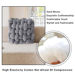 HOUSSE Chunky Knit Cushion | Soft Plush Woven Throw Pillow for Sofa & Bed