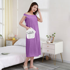 HOUSSE Wearable Spa Bath Towel for Women | Soft, Cozy Wrap with Snap Closure | 110 x 140 cms