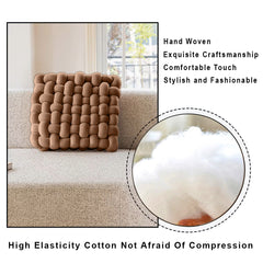 HOUSSE Chunky Knit Cushion | Soft Plush Woven Throw Pillow for Sofa & Bed