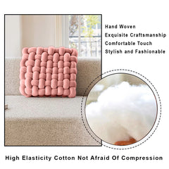 HOUSSE Chunky Knit Cushion | Soft Plush Woven Throw Pillow for Sofa & Bed