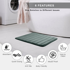 HOUSSE Minimalist Solid Color Bath Mat with Extra Cushioning