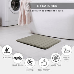 HOUSSE Minimalist Solid Color Bath Mat with Extra Cushioning