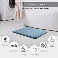 HOUSSE Minimalist Solid Color Bath Mat with Extra Cushioning