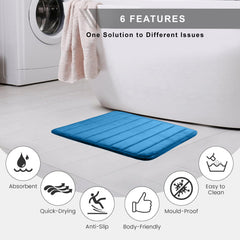 HOUSSE Minimalist Solid Color Bath Mat with Extra Cushioning