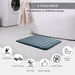 HOUSSE Minimalist Solid Color Bath Mat with Extra Cushioning