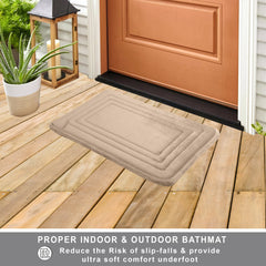 HOUSSE Premium Soft Microfiber Bath Mat with Cushioned Border Design