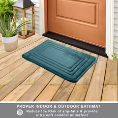 HOUSSE Premium Soft Microfiber Bath Mat with Cushioned Border Design