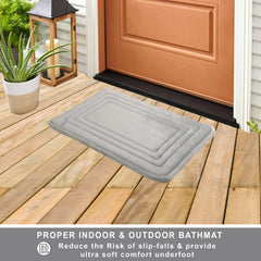 HOUSSE Premium Soft Microfiber Bath Mat with Cushioned Border Design