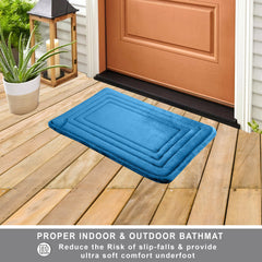 HOUSSE Premium Soft Microfiber Bath Mat with Cushioned Border Design