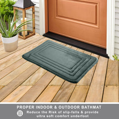 HOUSSE Premium Soft Microfiber Bath Mat with Cushioned Border Design