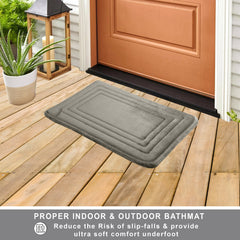 HOUSSE Premium Soft Microfiber Bath Mat with Cushioned Border Design