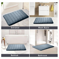 HOUSSE Minimalist Solid Color Bath Mat with Extra Cushioning