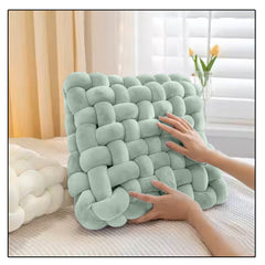 HOUSSE Chunky Knit Cushion | Soft Plush Woven Throw Pillow for Sofa & Bed