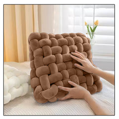 HOUSSE Chunky Knit Cushion | Soft Plush Woven Throw Pillow for Sofa & Bed