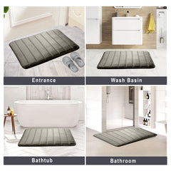 HOUSSE Minimalist Solid Color Bath Mat with Extra Cushioning