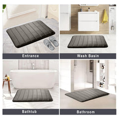 HOUSSE Minimalist Solid Color Bath Mat with Extra Cushioning