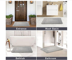 HOUSSE Premium Soft Microfiber Bath Mat with Cushioned Border Design