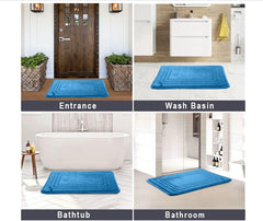 HOUSSE Premium Soft Microfiber Bath Mat with Cushioned Border Design