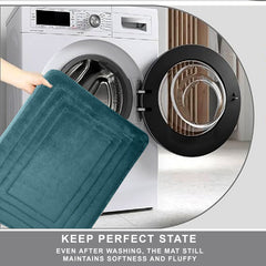 HOUSSE Premium Soft Microfiber Bath Mat with Cushioned Border Design