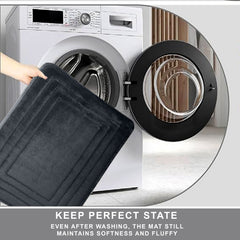 HOUSSE Premium Soft Microfiber Bath Mat with Cushioned Border Design