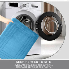 HOUSSE Premium Soft Microfiber Bath Mat with Cushioned Border Design