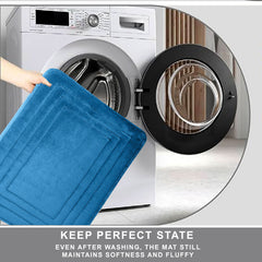 HOUSSE Premium Soft Microfiber Bath Mat with Cushioned Border Design