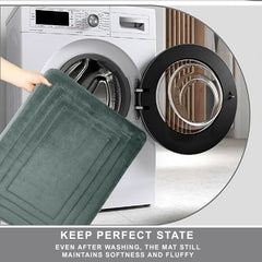 HOUSSE Premium Soft Microfiber Bath Mat with Cushioned Border Design
