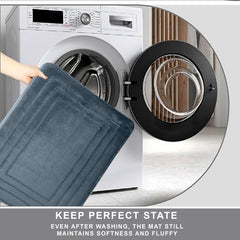HOUSSE Premium Soft Microfiber Bath Mat with Cushioned Border Design