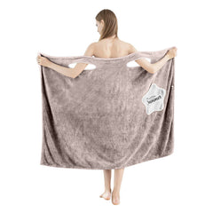 HOUSSE Wearable Spa Bath Towel for Women | Soft, Cozy Wrap with Snap Closure | 110 x 140 cms