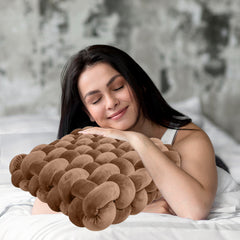 HOUSSE Chunky Knit Cushion | Soft Plush Woven Throw Pillow for Sofa & Bed