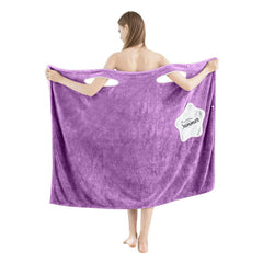 HOUSSE Wearable Spa Bath Towel for Women | Soft, Cozy Wrap with Snap Closure | 110 x 140 cms