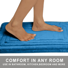 HOUSSE Premium Soft Microfiber Bath Mat with Cushioned Border Design