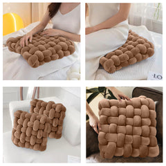 HOUSSE Chunky Knit Cushion | Soft Plush Woven Throw Pillow for Sofa & Bed