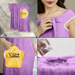 HOUSSE Wearable Spa Bath Towel for Women | Soft, Cozy Wrap with Snap Closure | 110 x 140 cms
