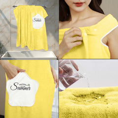 HOUSSE Wearable Spa Bath Towel for Women | Soft, Cozy Wrap with Snap Closure | 110 x 140 cms