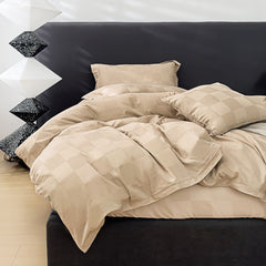 HOUSSE 500 TC Italian Jacquard | Premium Bedding Set | Comfort Modern Designs & Breathable Fabric | NEWYORK SQUARES